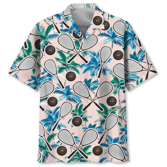 Hawaiian Shirt / Adults / S Squash Sport Tropical Palm Tree Hawaiian Shirt