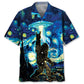 Hawaiian Shirt / Adults / S Starry Night Alien Bigfoot Rock&amp;Roll Hawaiian Shirt