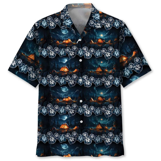 Hawaiian Shirt / Adults / S Stary Night Camping Hawaiian Shirt