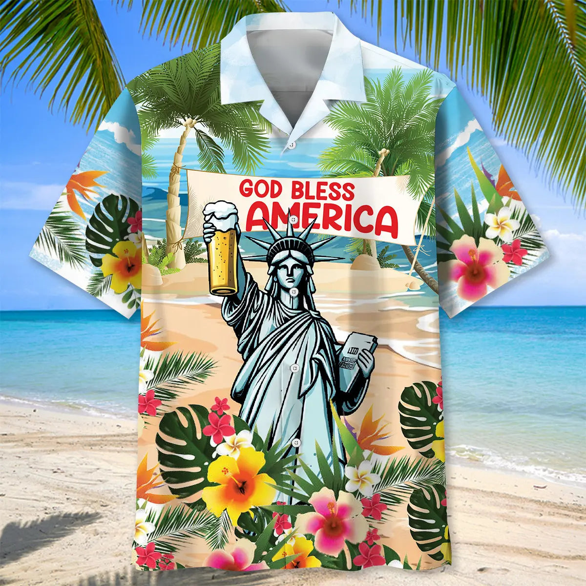 Statue Of Liberty Hold My Beer Hawaiian Shirt