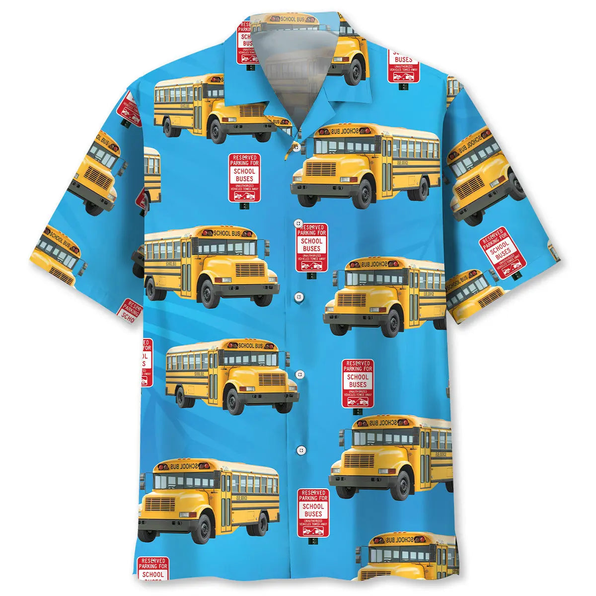 Hawaiian Shirt / Adults / S Stop School Bus Hawaiian Shirt