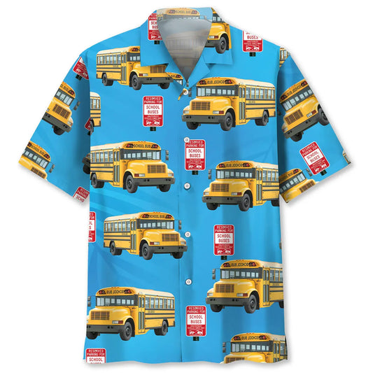 Hawaiian Shirt / Adults / S Stop School Bus Hawaiian Shirt