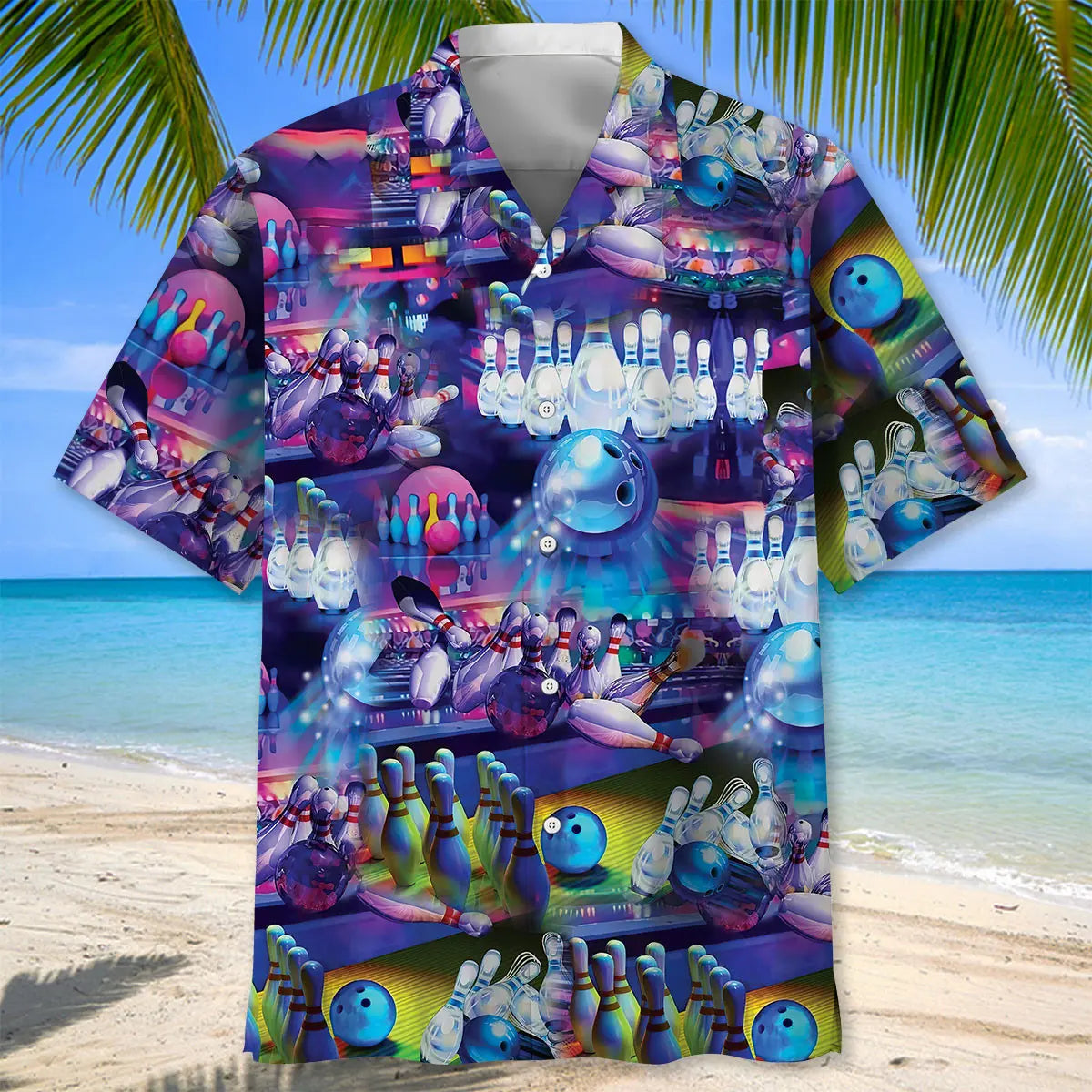 Strike Bowling Pins Hawaiian Shirt