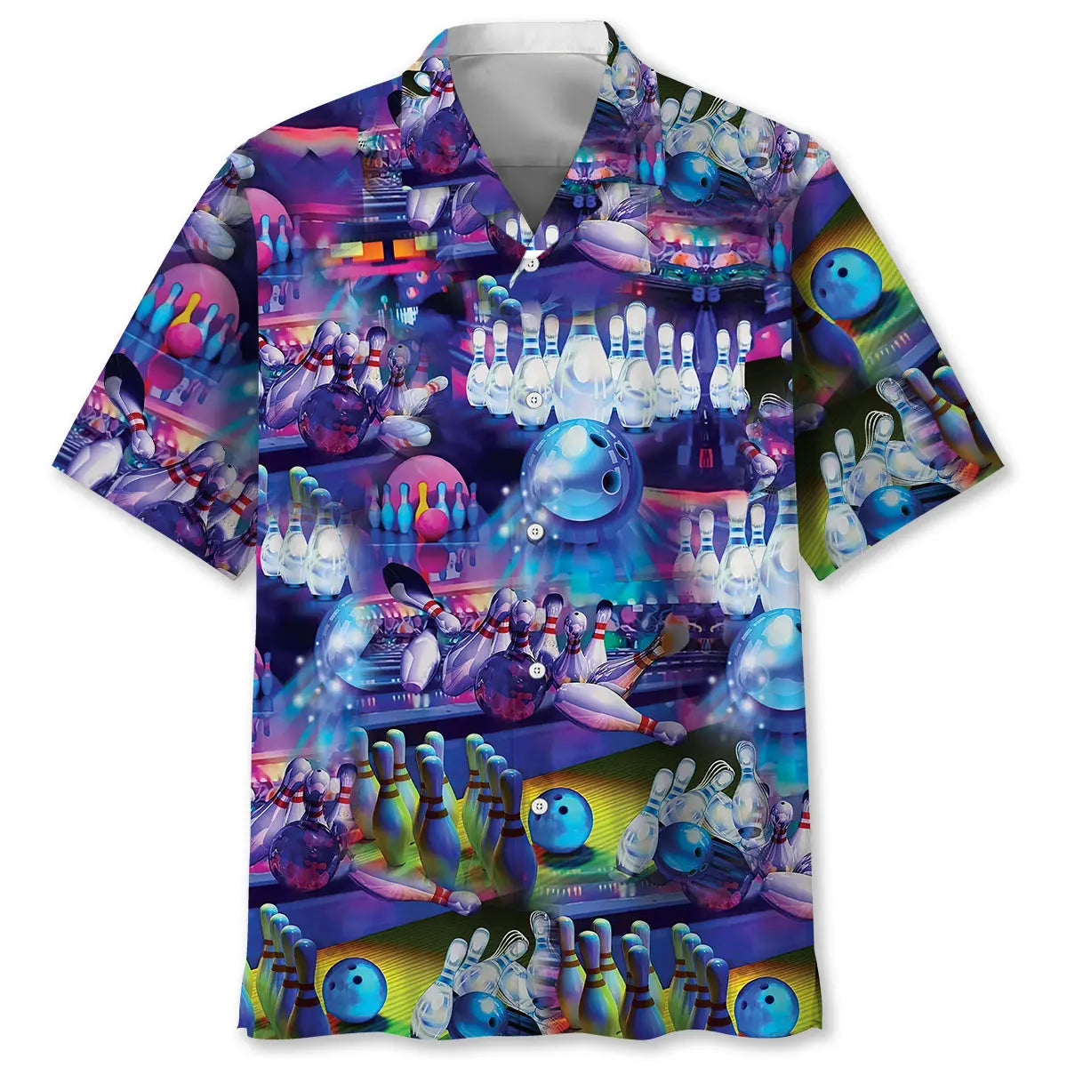 Hawaiian Shirt / Adults / S Strike Bowling Pins Hawaiian Shirt