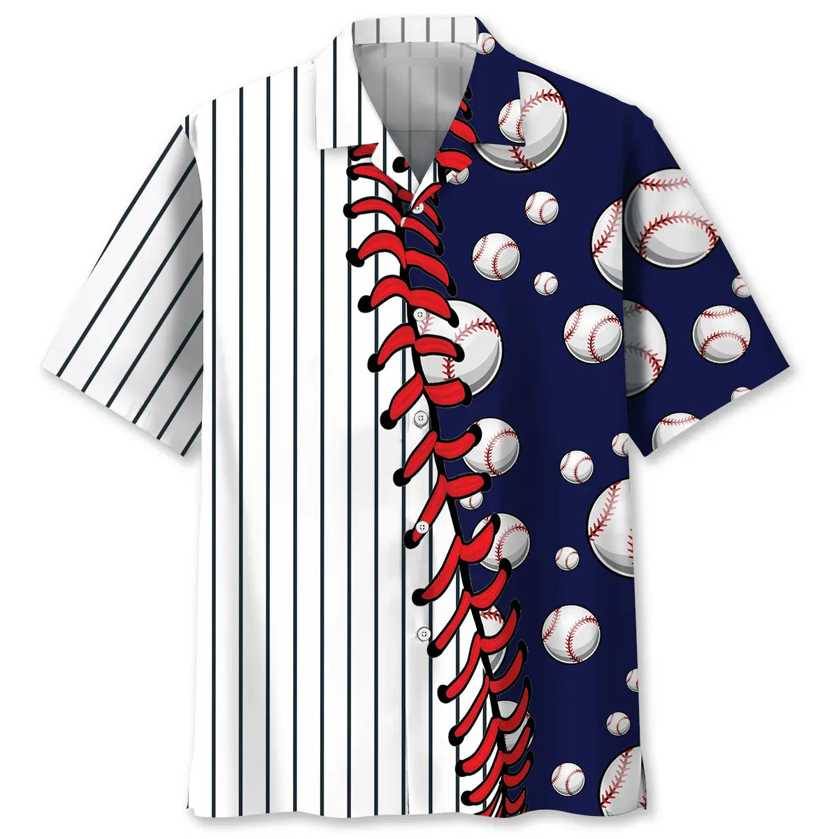 Hawaiian Shirt / Adults / S Stripes Baseball Hawaiian Shirt