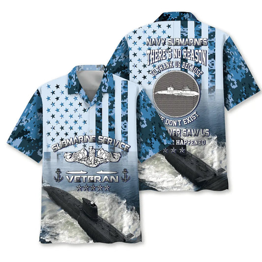 Hawaiian Shirt / Adults / S Submarine Service Veteran Hawaiian Shirt