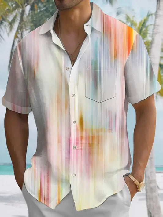 Hawaiian Shirt / Adults / S Summer 3D Art Geometric Lines Leisure Vacation Hawaiian Shirt