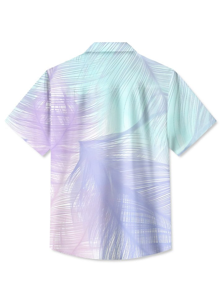 Summer Beach Coconut Tree Leaves Casual Hawaiian Shirt
