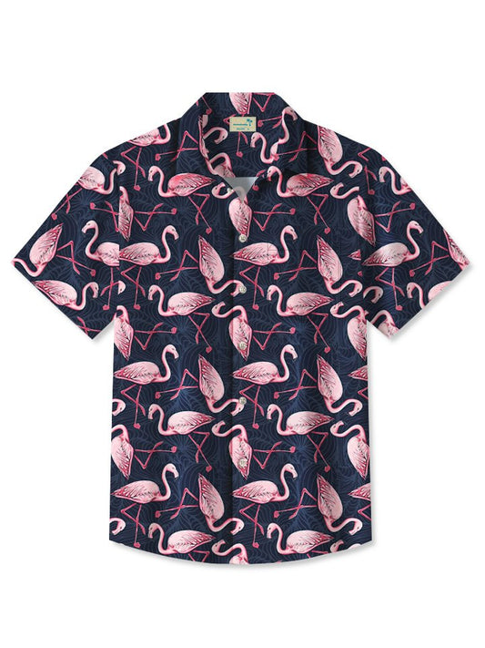 Hawaiian Shirt / Adults / S Summer Beach Flamingo Casual Vacation Hawaiian Shirt