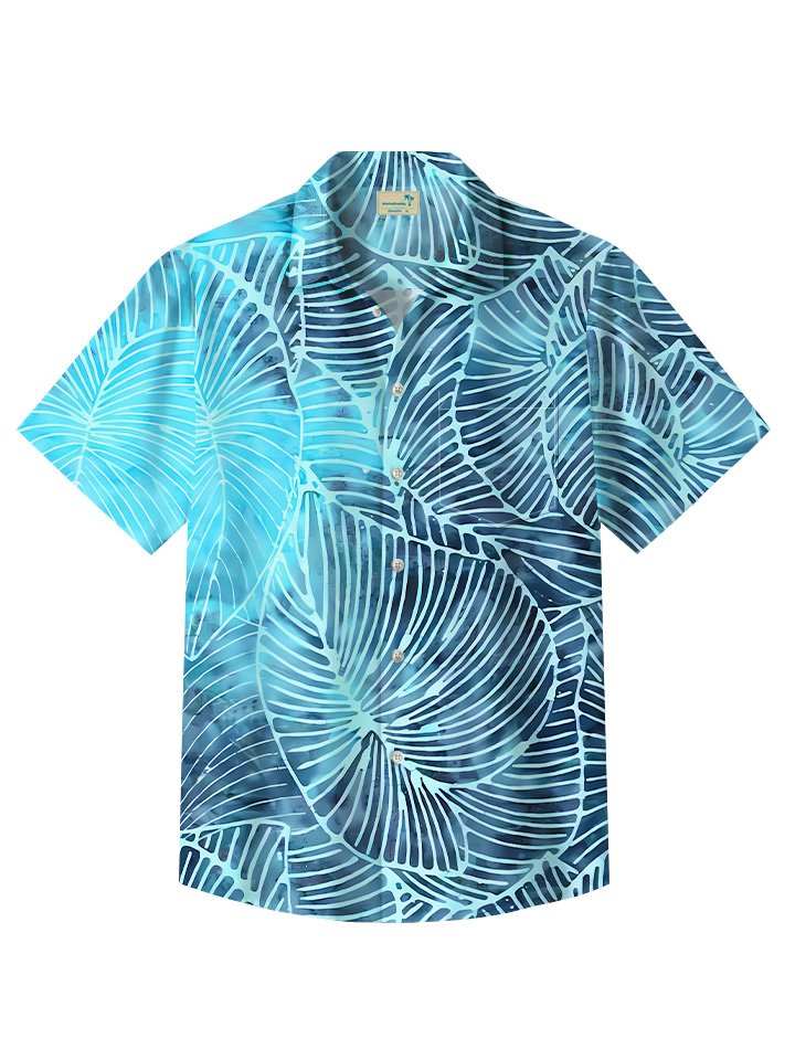 Summer Beach Leaves Gradient Casual Vacation Hawaiian Shirt