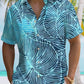 Hawaiian Shirt / Adults / S Summer Beach Leaves Gradient Casual Vacation Hawaiian Shirt
