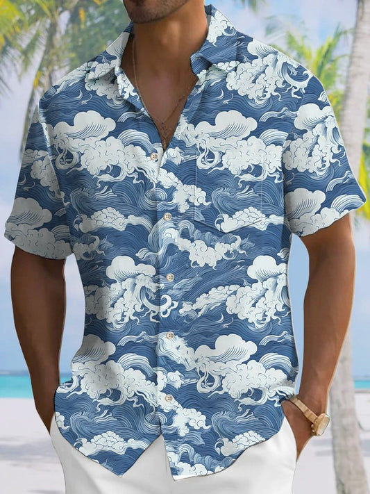 Hawaiian Shirt / Adults / S Summer Beach Waves Casual Vacation Hawaiian Shirt