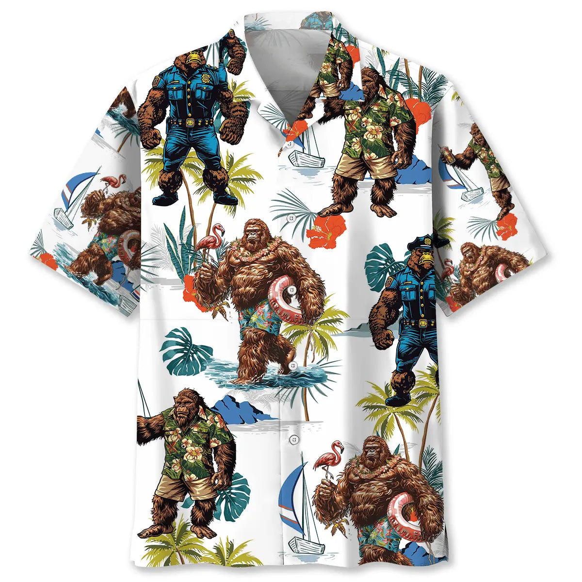 Hawaiian Shirt / Adults / S Summer Bigfoot Hawaiian Shirt
