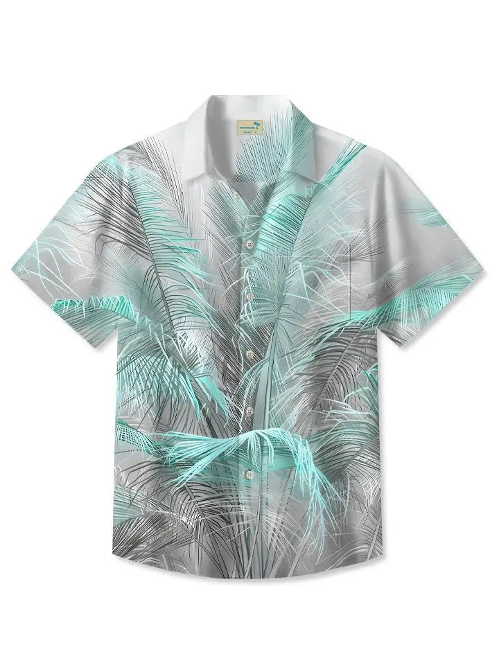 Hawaiian Shirt / Adults / S Summer Contrasting Color Tropical Plant Leaves Casual Vacation Hawaiian Shirt