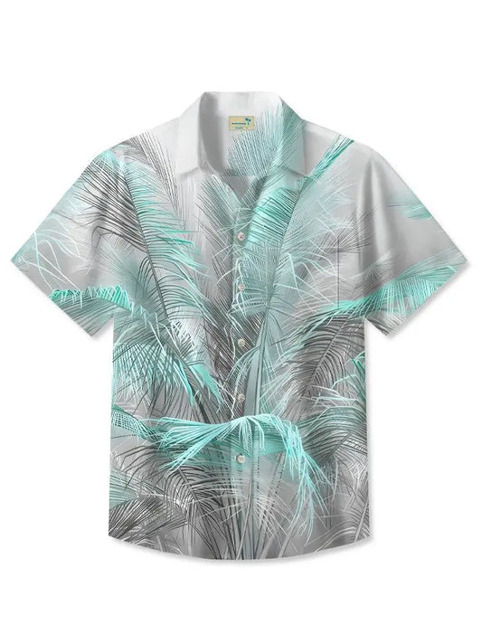 Hawaiian Shirt / Adults / S Summer Contrasting Color Tropical Plant Leaves Casual Vacation Hawaiian Shirt