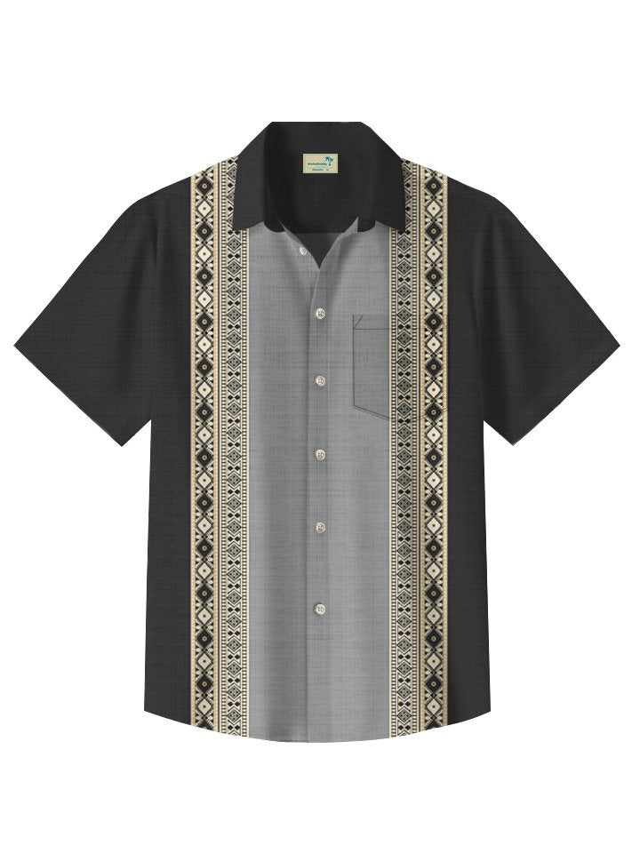 Hawaiian Shirt / Adults / S Summer Ethnic Pattern Commuting Casual 50s Vintage Bowling Hawaiian Shirt