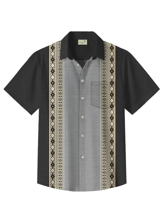 Hawaiian Shirt / Adults / S Summer Ethnic Pattern Commuting Casual 50s Vintage Bowling Hawaiian Shirt