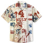 Summer Flag Independence Day Casual Beach Vacation Hawaiian Shirt