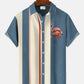 Hawaiian Shirt / Adults / S Summer Flamingo Stripe Men's 50S Bowling Commuter Casual Hawaiian Shirt