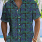 Hawaiian Shirt / Adults / S Summer Geometric Line Fluorescent Pattern Casual Vacation Hawaiian Shirt