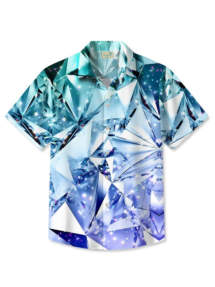 Summer Geometric Pattern 3D Art Crystal Casual Vacation Hawaiian Shirt