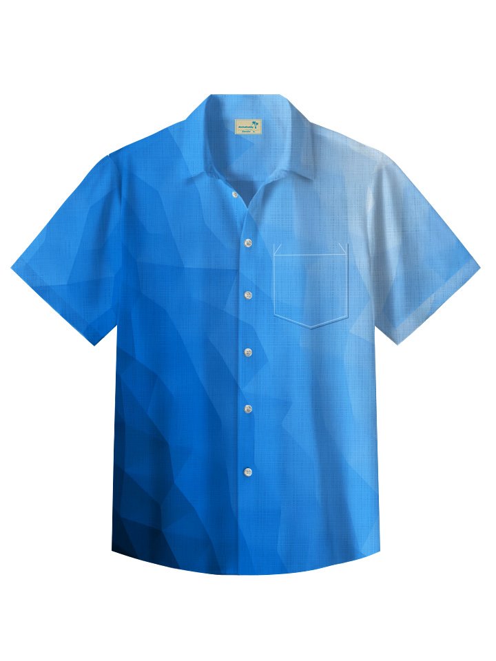 Summer Geometric Pattern Gradient Casual Resort Hawaiian Shirt
