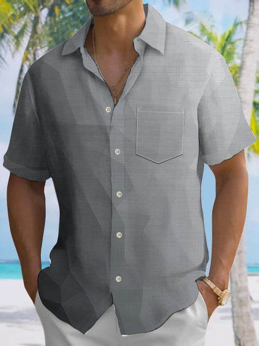 Hawaiian Shirt / Adults / S Summer Geometric Pattern Gradient Casual Resort Hawaiian Shirt