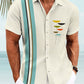 Summer Geometric Stripes Men's 50S Bowling Commuter Casual Hawaiian Shirt