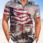 Hawaiian Shirt / Adults / S Summer Holiday Independence Day Flag Retro Casual Vacation Hawaiian Shirt