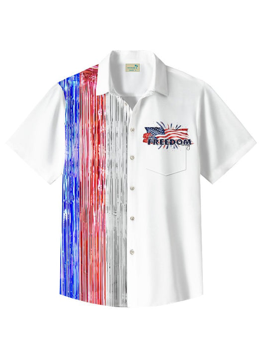 Hawaiian Shirt / Adults / S Summer Independence Day Holiday Flag Casual Vacation Hawaiian Shirt