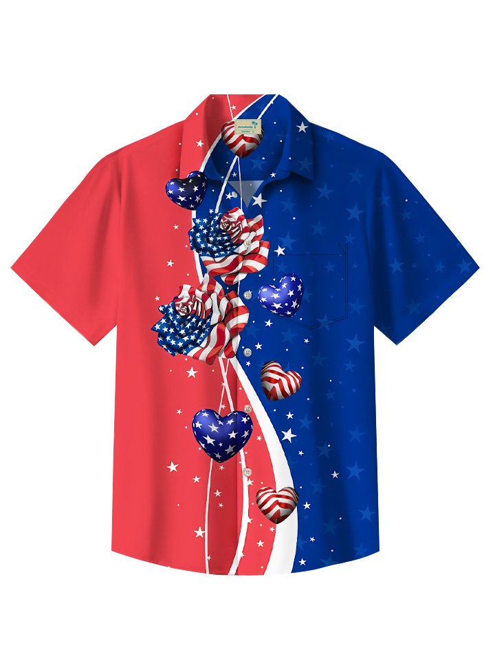 Summer Independence Day Holiday Flag Casual Vacation Hawaiian Shirt