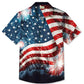Hawaiian Shirt / Adults / S Summer Independence Day Holiday Flag Retro Casual Vacation Hawaiian Shirt