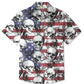 Summer Independence Day Holiday Skull Retro Casual Vacation Hawaiian Shirt