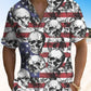 Hawaiian Shirt / Adults / S Summer Independence Day Holiday Skull Retro Casual Vacation Hawaiian Shirt