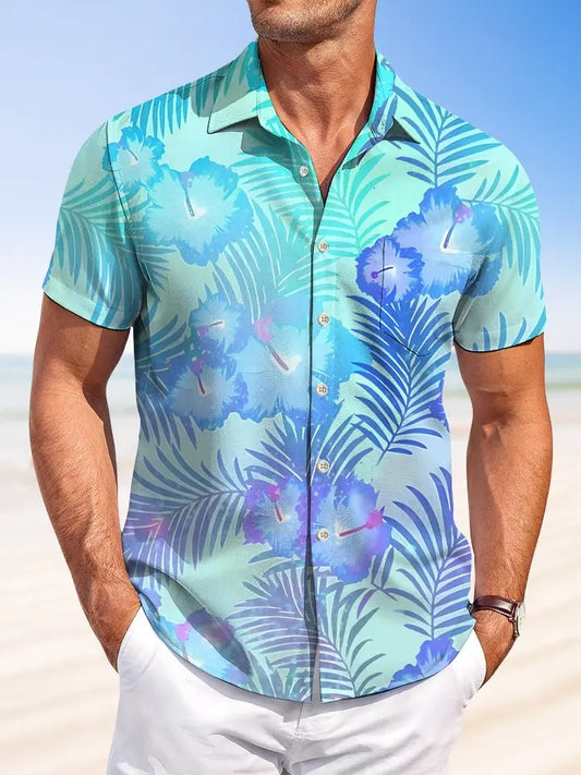 Hawaiian Shirt / Adults / S Summer Leaves Tropical Casual Vacation Hawaiian Shirt