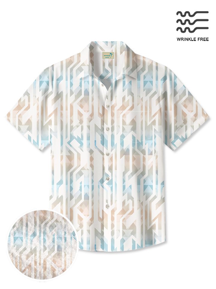 Hawaiian Shirt / Adults / S Summer Line Gradient Casual Vacation Hawaiian Shirt