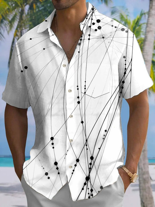 Hawaiian Shirt / Adults / S Summer Lines Curves Geometric Pattern Casual Vacation Hawaiian Shirt