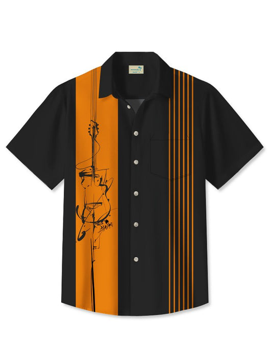 Hawaiian Shirt / Adults / S Summer Music Casual Commute 50s Vintage Bowling Hawaiian Shirt
