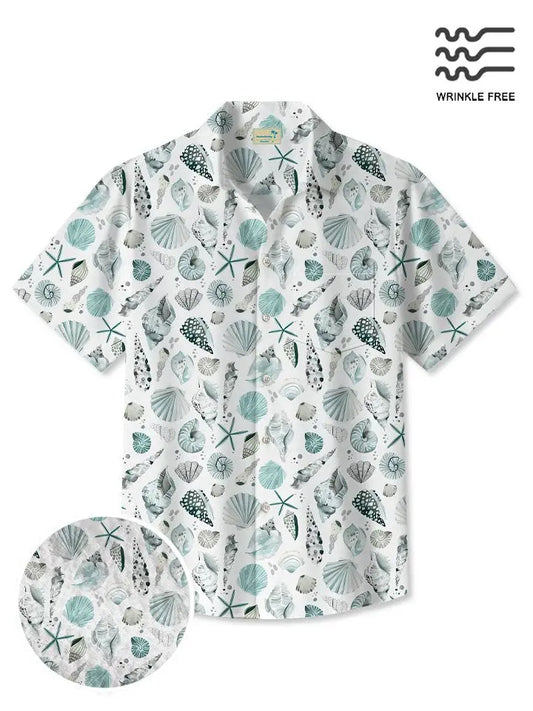 Hawaiian Shirt / Adults / S Summer Ocean Beach Shell Casual Vacation Hawaiian Shirt