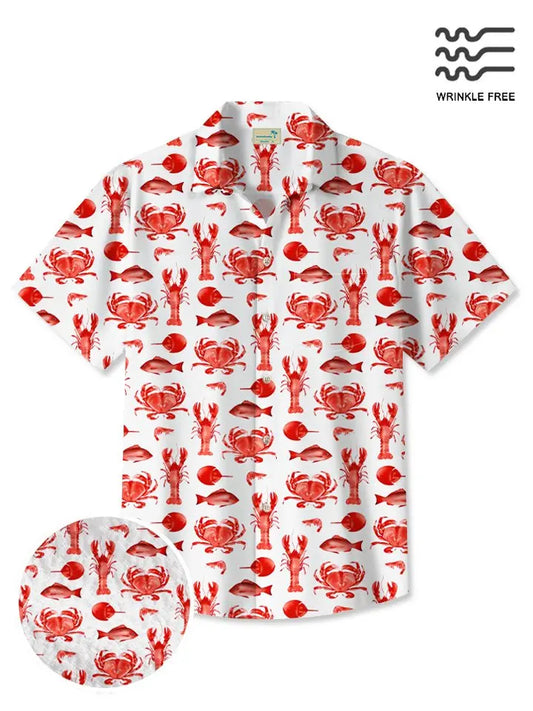 Hawaiian Shirt / Adults / S Summer Ocean Fish Squid Casual Vacation Hawaiian Shirt