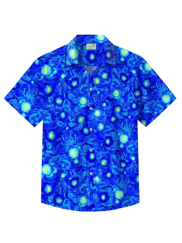 Summer Oil Painting Gradient Color Contrast Color Beach Casual Vacation Hawaiian Shirt