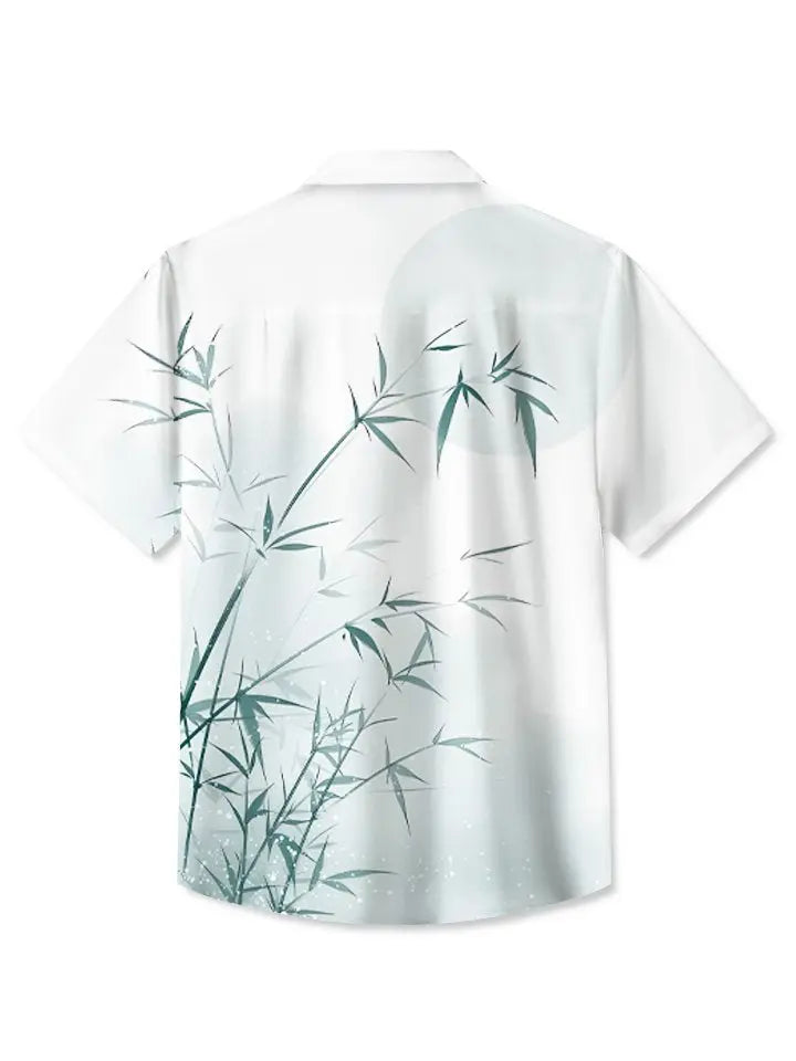 Summer Plant Bamboo Simple Commute Vacation Casual Hawaiian Shirt
