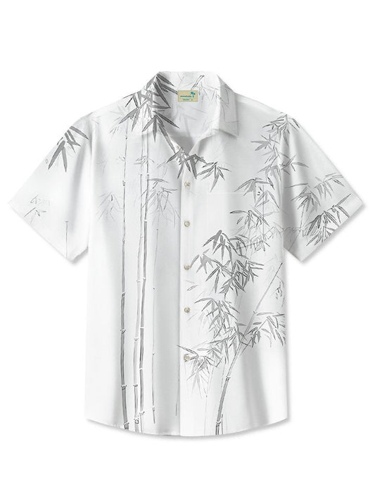 Hawaiian Shirt / Adults / S Summer Plant Bamboo Tropical Casual Vacation Hawaiian Shirt