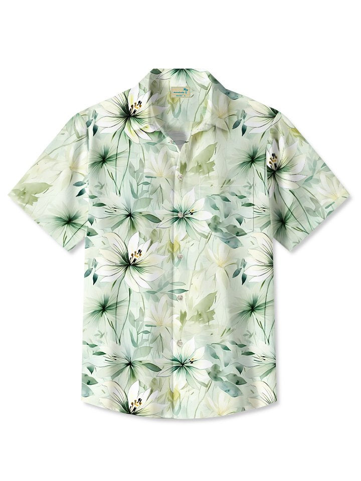 Hawaiian Shirt / Adults / S Summer Plant Flower Leaves Casual Vacation Hawaiian Shirt