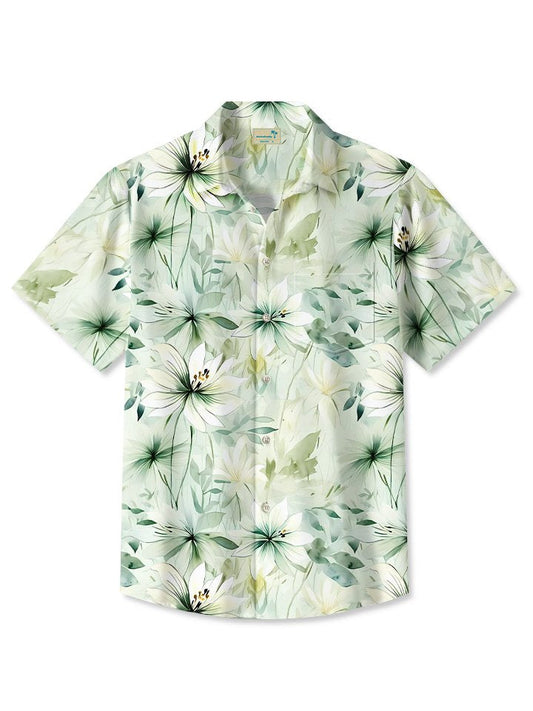 Hawaiian Shirt / Adults / S Summer Plant Flower Leaves Casual Vacation Hawaiian Shirt