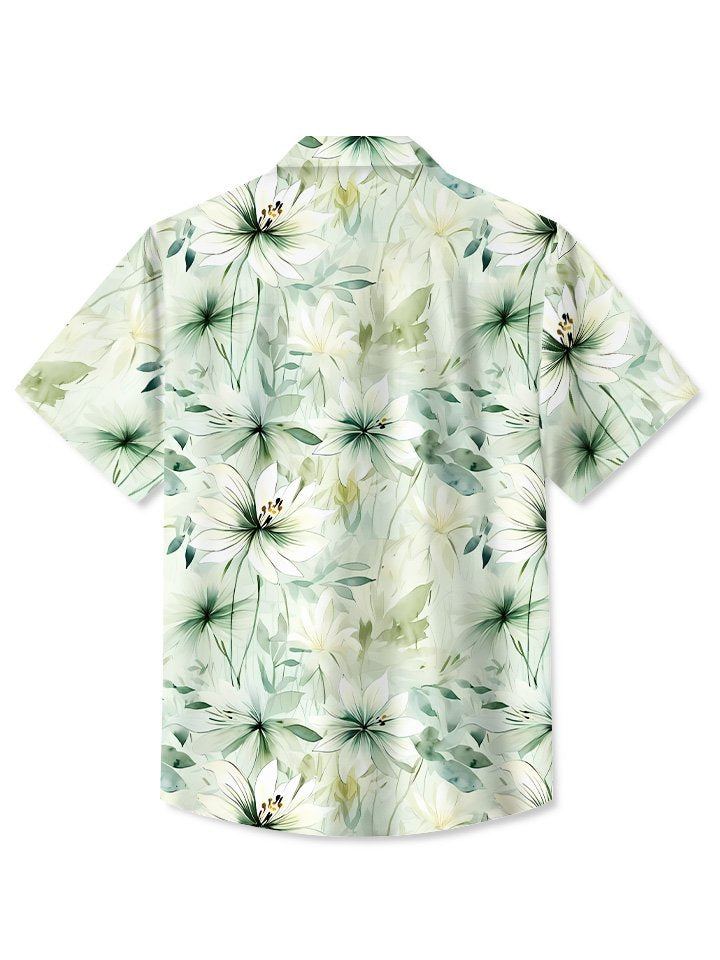 Summer Plant Flower Leaves Casual Vacation Hawaiian Shirt