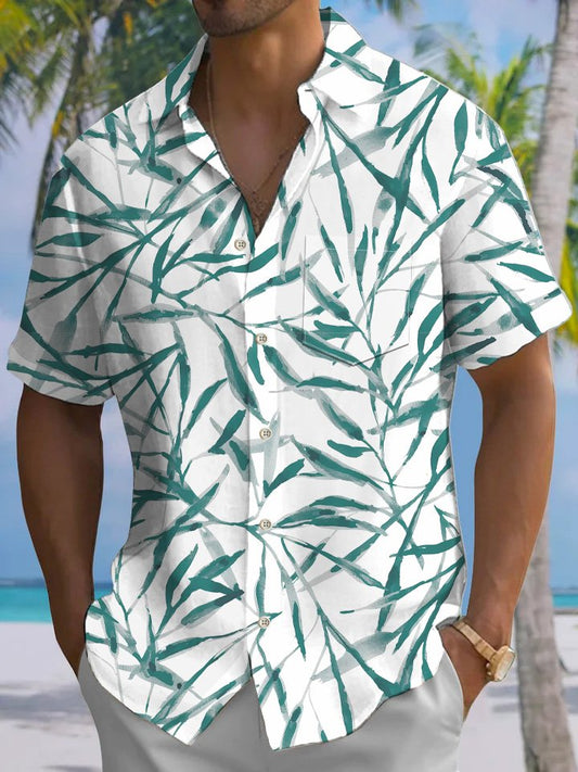 Hawaiian Shirt / Adults / S Summer Plant Leaves Beach Casual Vacation Hawaiian Shirt