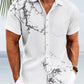 Hawaiian Shirt / Adults / S Summer Plants Bamboo Peach Blossom Landscape Painting Buttons Leisure Vacation Men's 50s Vintage Bowling Hawaiian Shirt Short Sleeve