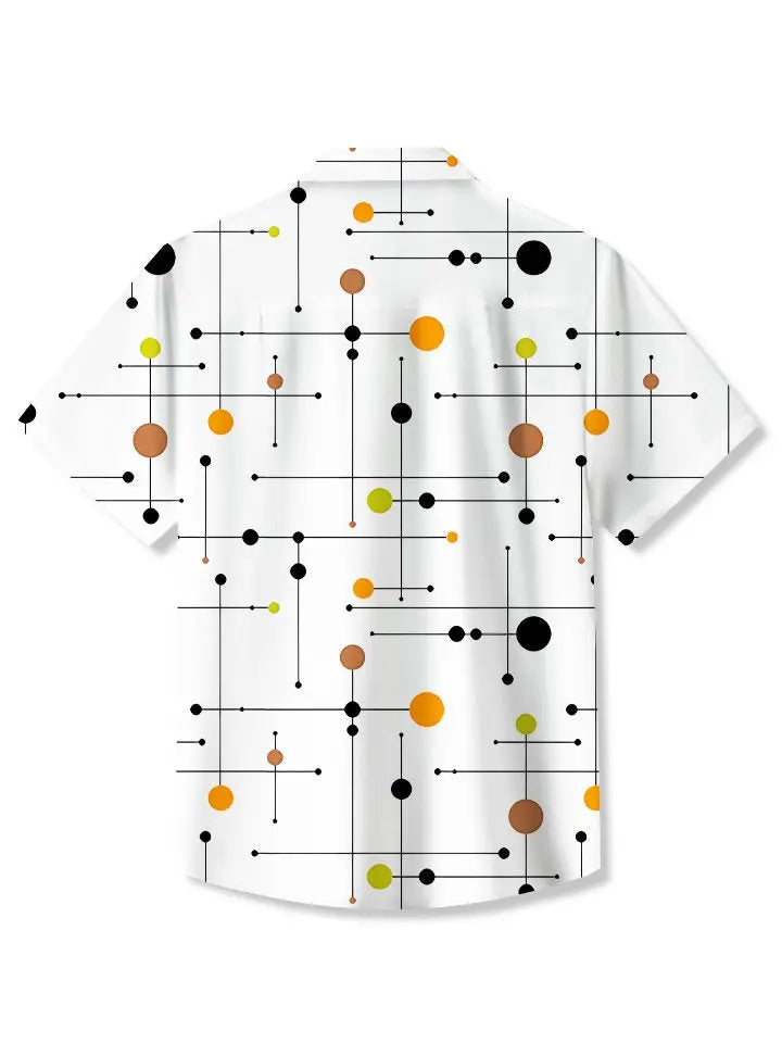 Summer Tropical Lines Geometric Pattern Casual Vacation Hawaiian Shirt