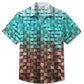 Summer Tropical Plaid Gradient Casual Vacation Hawaiian Shirt